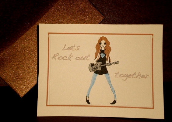 Rockin' Fibers - Let's Rock Out Together Notecards