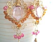 Elevator Love Letter Gemstone Chandelier Earrings