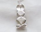 Solid Silver Chunky Rabbit Pendant Jewellery