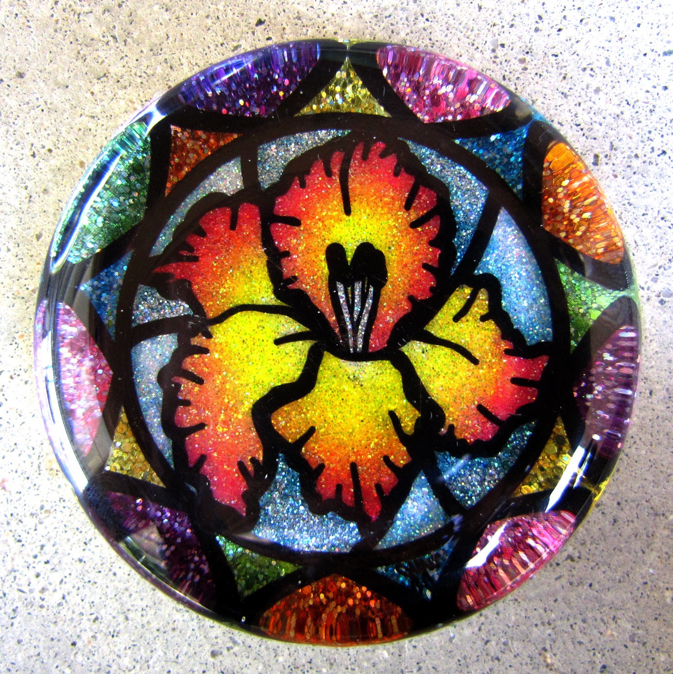 Glitter Gladiolus Paperweight