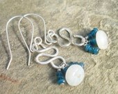 Apatite and Moonstone Sterling Silver Earrings