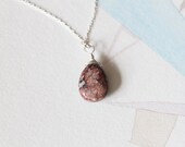 Enchanted Teardrop Necklace --- pink, plum and maroon jasper with sterling silver