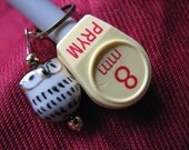 Set of 5 black and white owl stitch markers