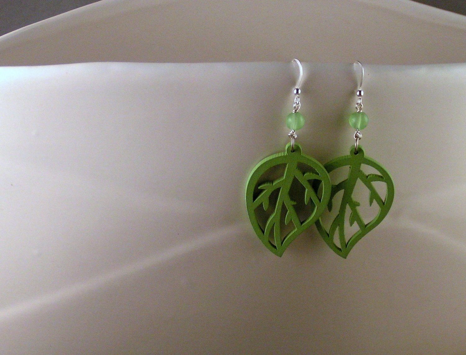 SALE - Wooden Leaf Earrings