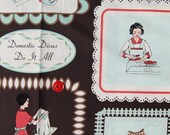 CLEARANCE  - Domestic Diva by Emily Taylor for Riley Blake Designs - Diva Panel in Brown (44" x 24")