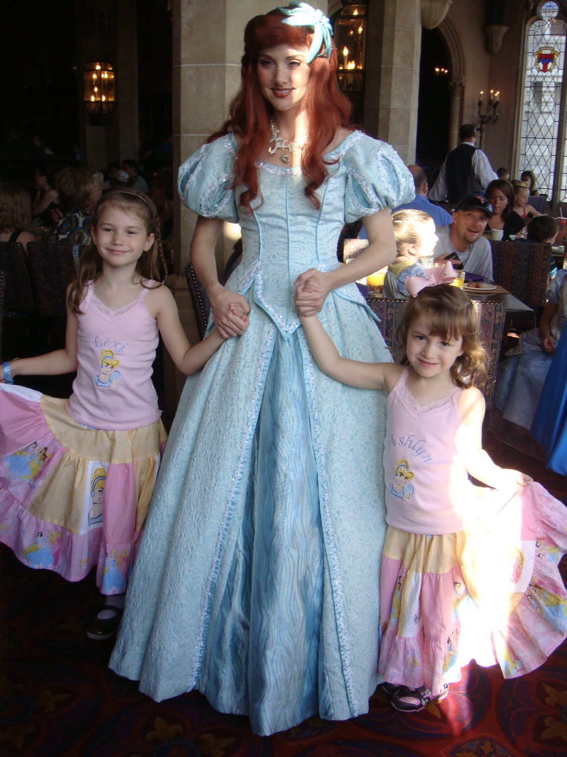 Custom Boutique Girls Disney Princess Appliqued Twirl Skirt and Tee