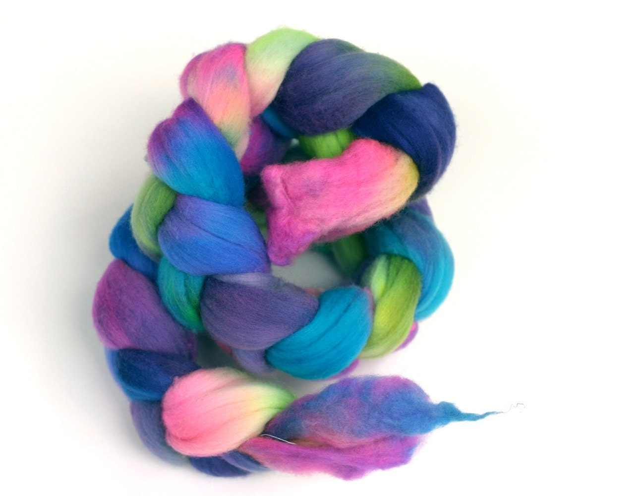Handpainted Merino Wool Roving Top 3 ounces by artsiekat on etsy