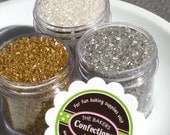 Itty Bitty Silver and Gold Crystal Sugar Kit - 3 mini jar pack (1 oz jars)