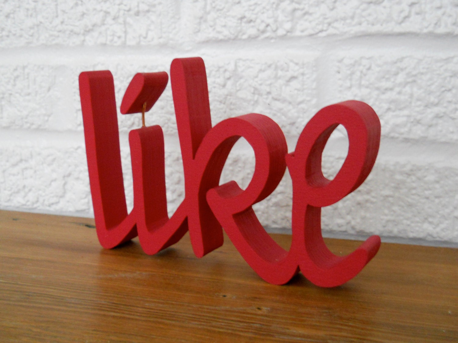 Wooden LIKE Sign, Teen Favorite, Fun Script Font, Pick Your Color, Word Art for Wall or Shelf