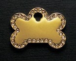 Large Gold Jeweled Customized ID Pet Tag