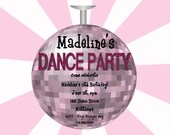 Disco Ball Birthday Invitation Disco Ball Birthday Party Invitations Disco Dance Party Birthday Invitation Printable Digital