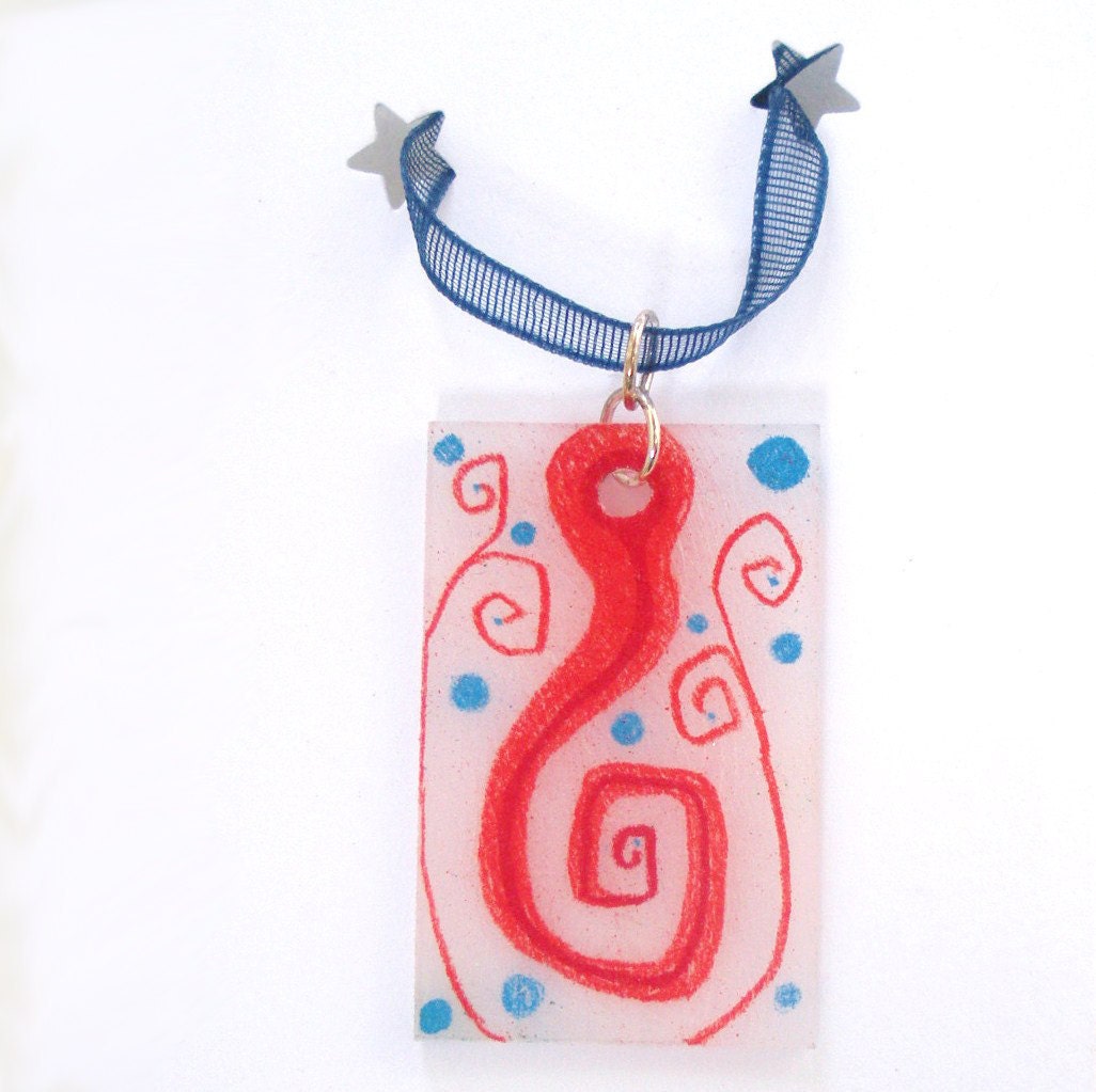 Strong Spirals Art Pendant, a wearable piece of original art for your lovely neck