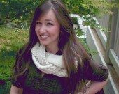 Braided Aran Irish hand knit cable fisherman cowl scarf