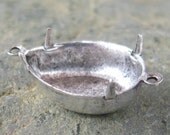 12 Antique Silver 18x13 Pear Setting 2 Rings 925