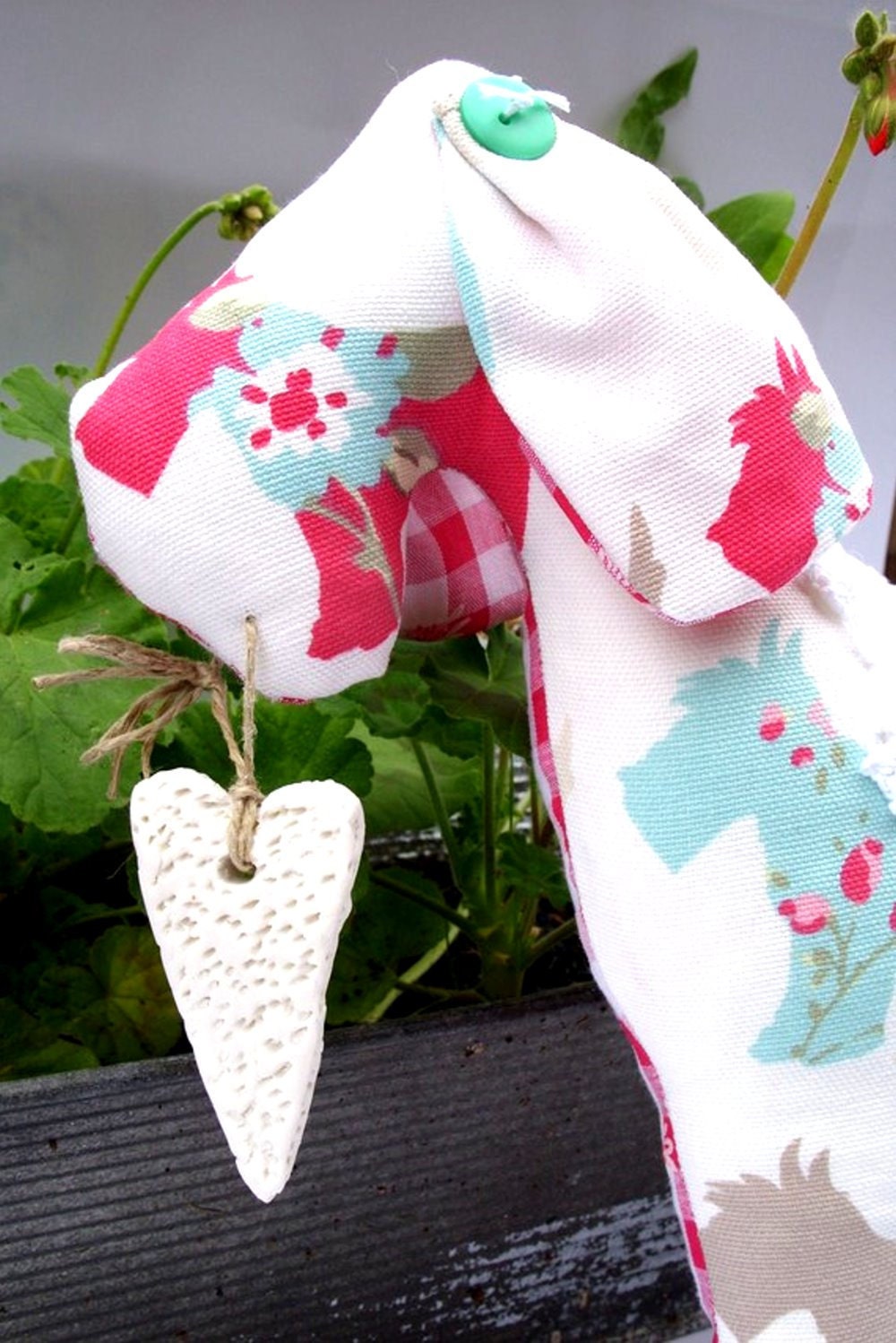 Scottie Dog Plush Ornament......Valentine .Heart Scottie Dog Toy.