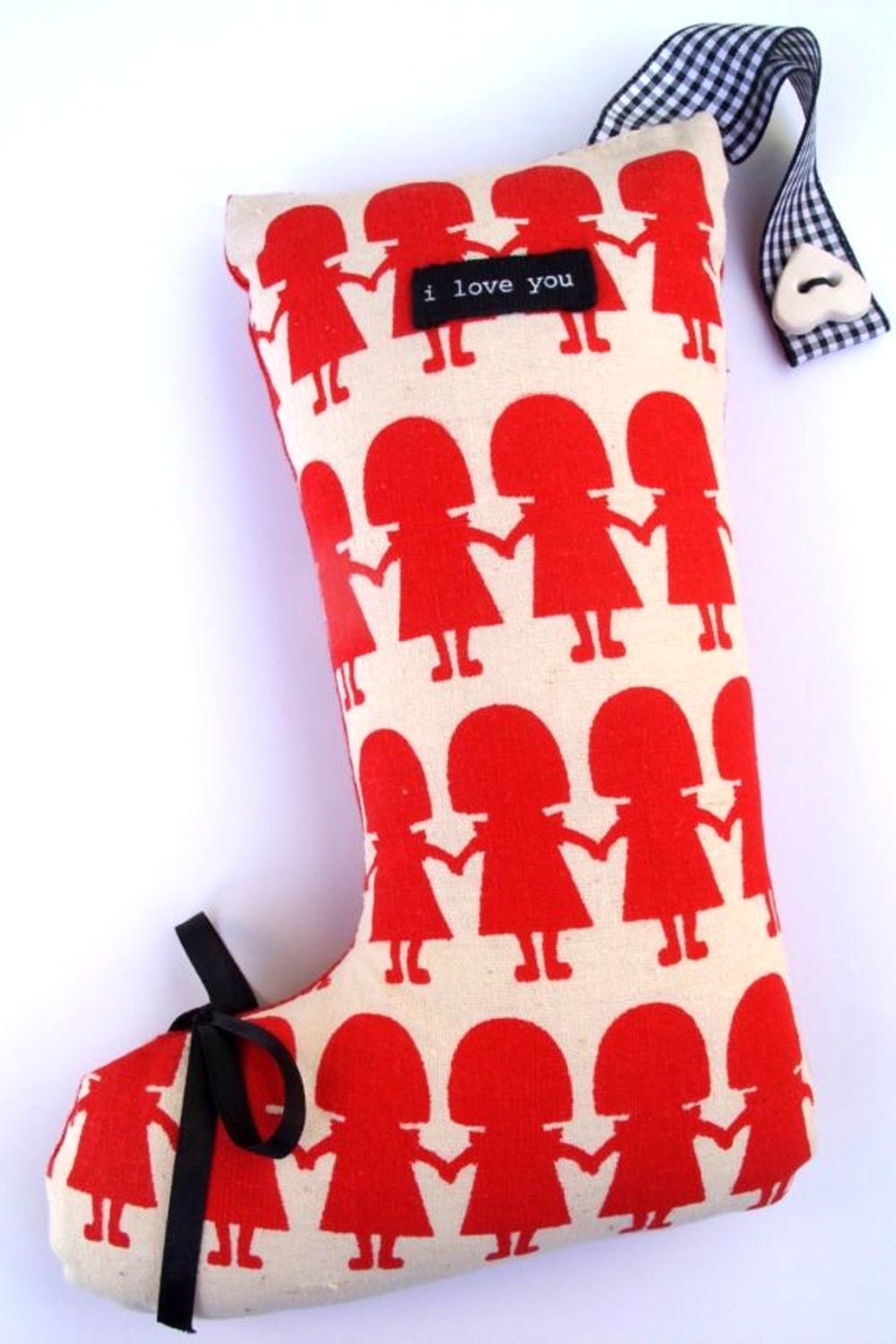 Hanging Plush Textile Ornament..........I love You Boot.