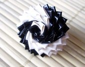 Black and White Duck Tape Rose Ring - Spiral Duct Tape Flower Ring