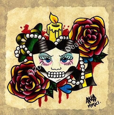 Loved To Death Original Tattoo Art