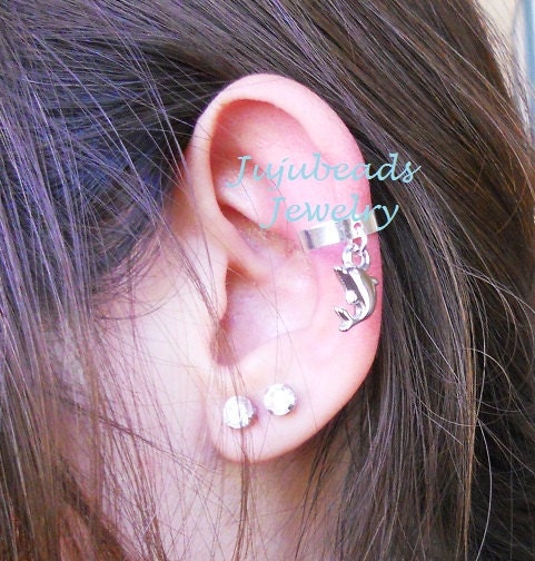 NO PIERCING Dolphin Ear Cuff