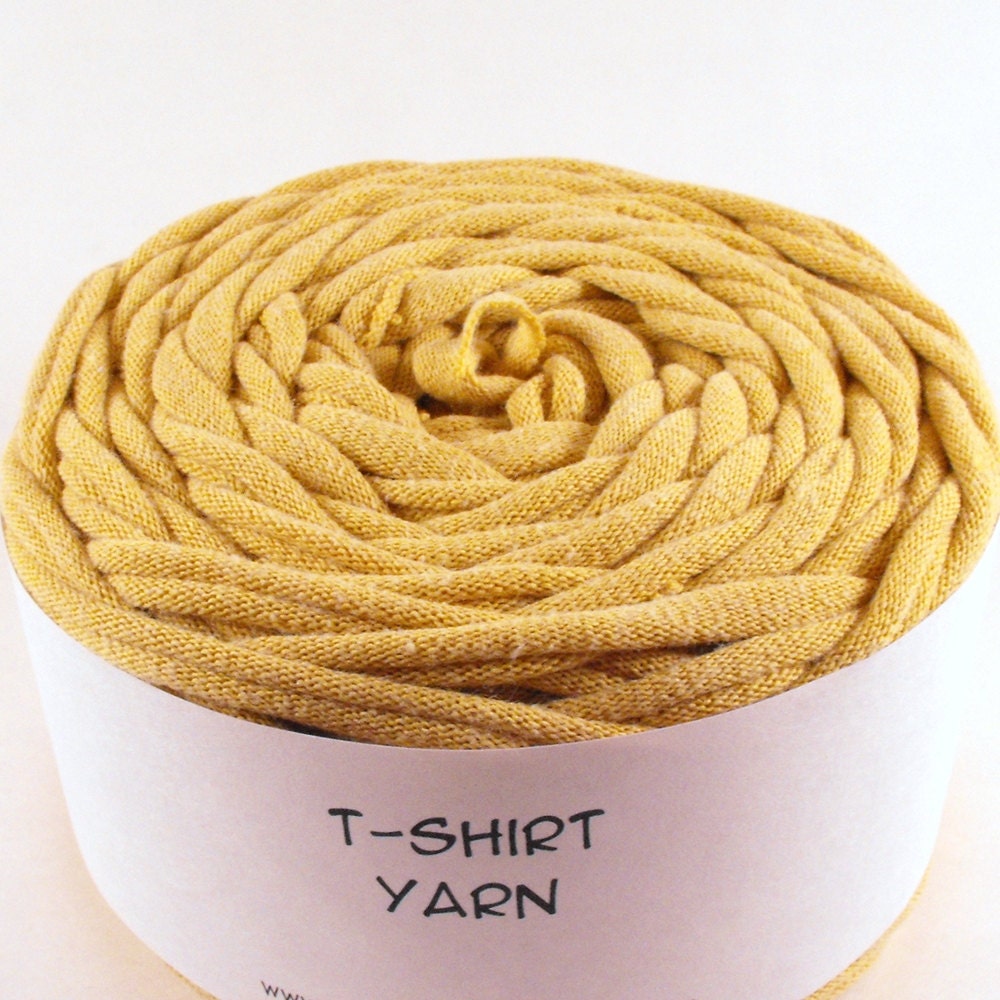 Cotton Tshirt Yarn, Creamy Yellow, 32 yards, 6 wpi