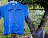 Button Down Shirt for Boys With Vintage Collar in Royal Blue - 100% Bamboo - Sizes: 3-6 mo, 6-12 mo, 18-24 mo, 2T, 3T, 4T