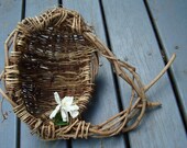 Scatter Rosepetals Vine Hip Balancing Basket Asymmetrical OOAK For Your Outdoor Woodsy Wedding Wisteria