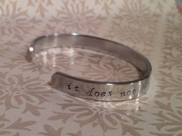 Dwell on Dreams and Forget To Live Harry Potter Hand Stamped Cuff Bracelet