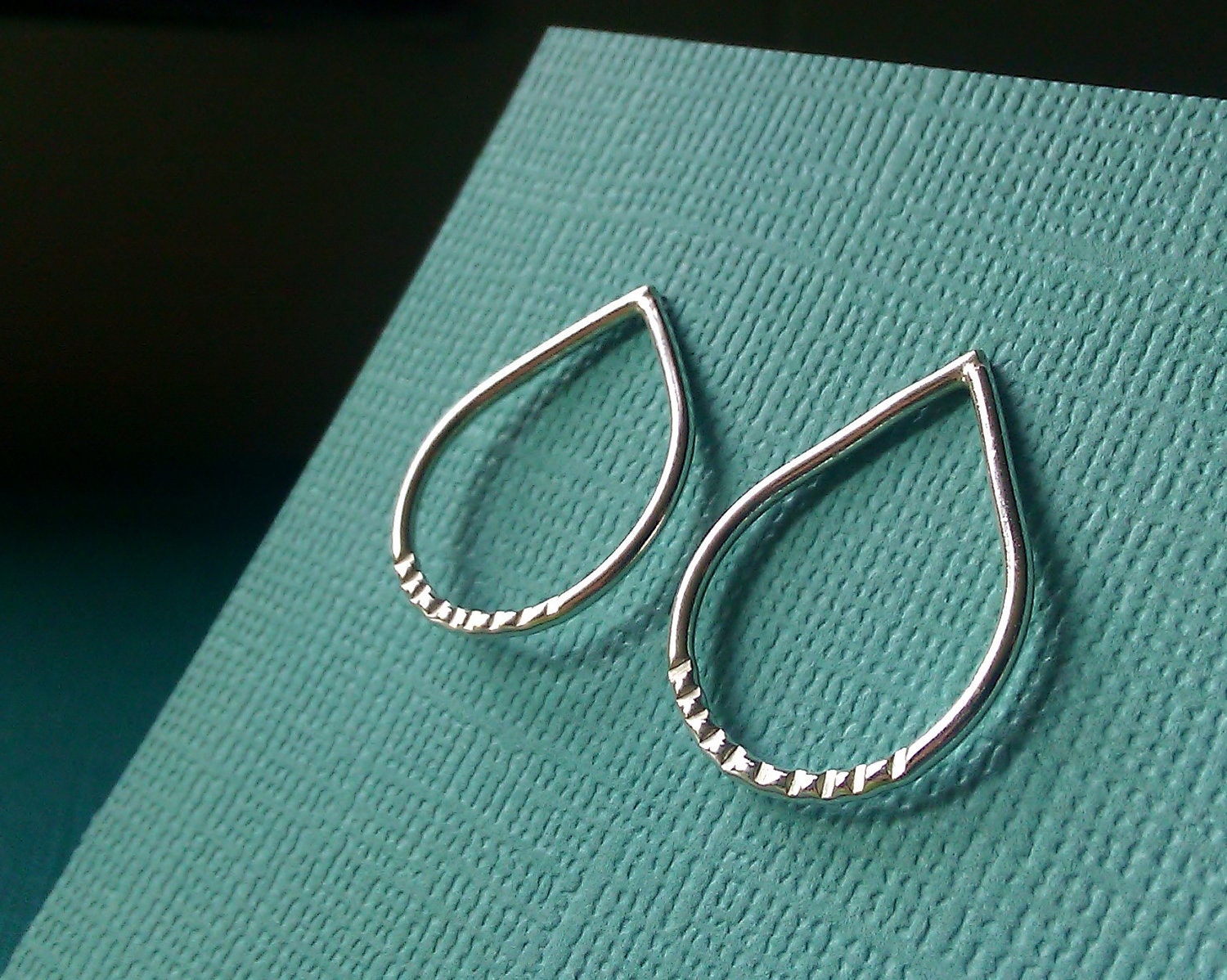 Industrial Ruffle Recycled Silver Teardrop Earrings