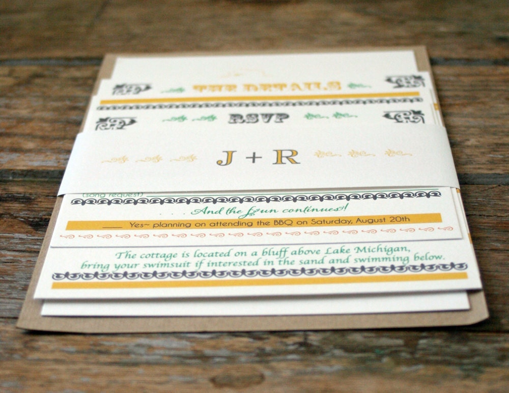 Wedding Invitation Country Chic Vintage Barn Custom