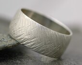 Herringbone Textured Sterling Silver Ring