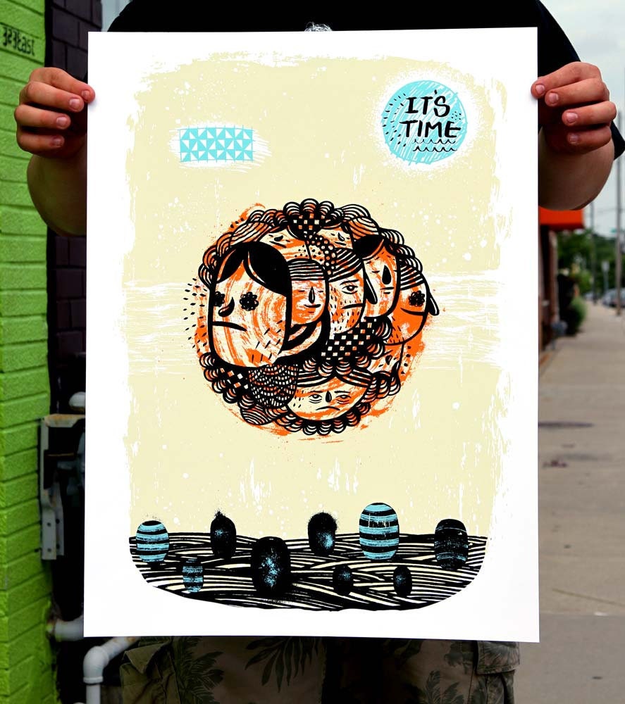Its Time 4-color screenprint