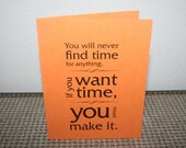 30 Days of Health - Food & Exercise Journal - Orange - You will never find time for anything, If you want time you must make it