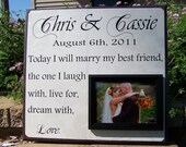 Personalized Wedding Custom Picture Frame Gift, Today I will Marry, Bridal Shower, Bride and Groom Gift