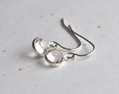 Tiny Pebble Earrings - clear round crystal gem & sterling silver - simple bridal or everyday jewelry - adencreations