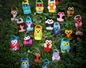 Owl Cell phone camera crochet holder case cozy cover Custom You choose the colors