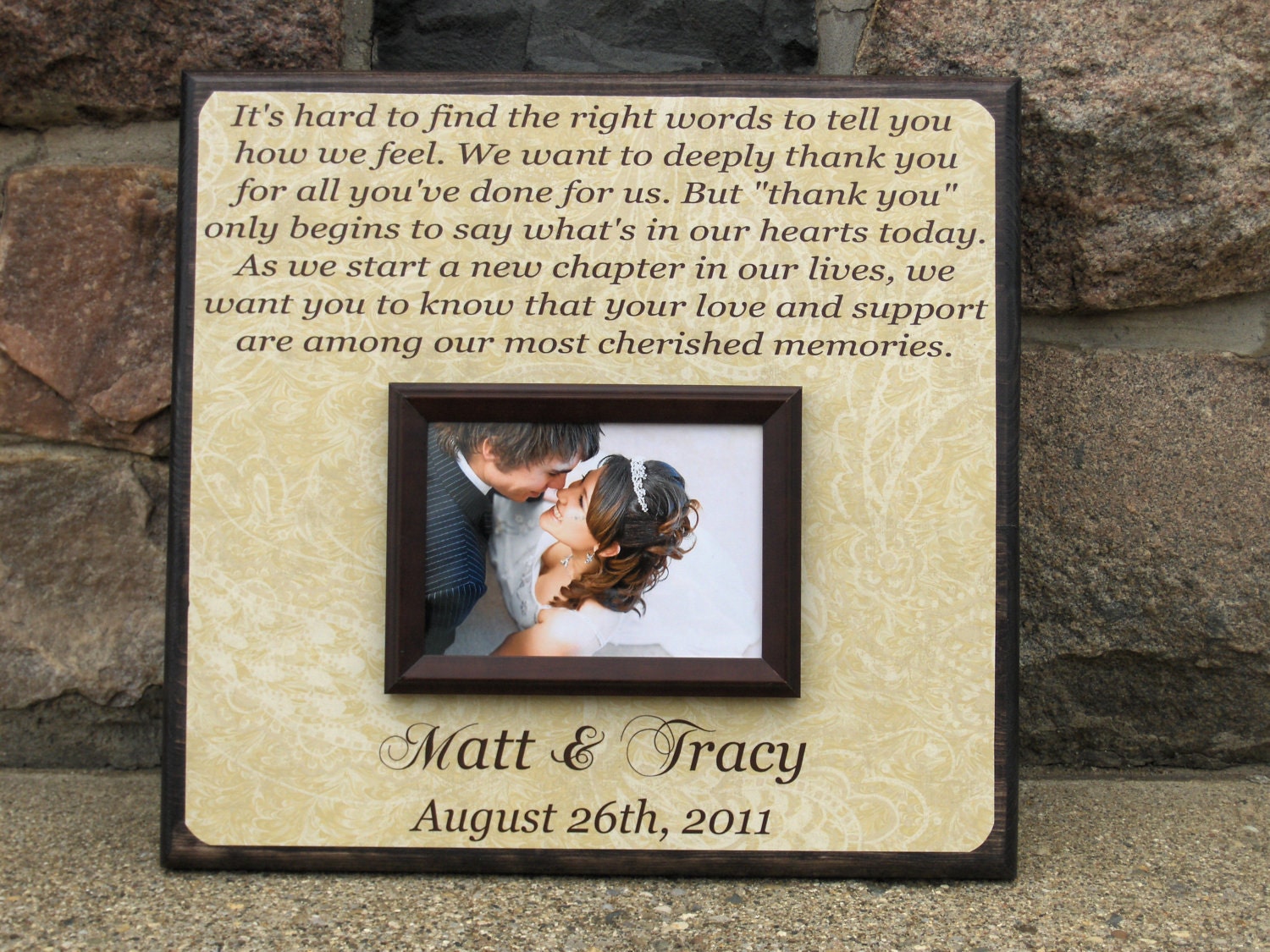 Personalized Custom Picture Frame Gift, Parent, Memorial,wedding, father of the bride, song, quote, poem, thank you