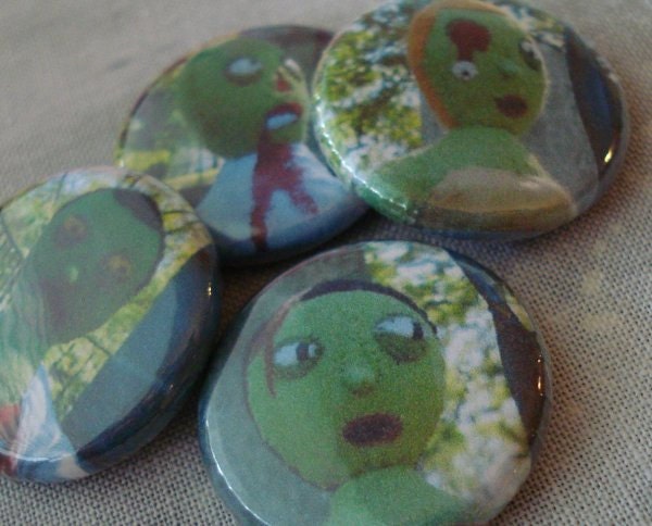 zombie buttons, one inch pin set