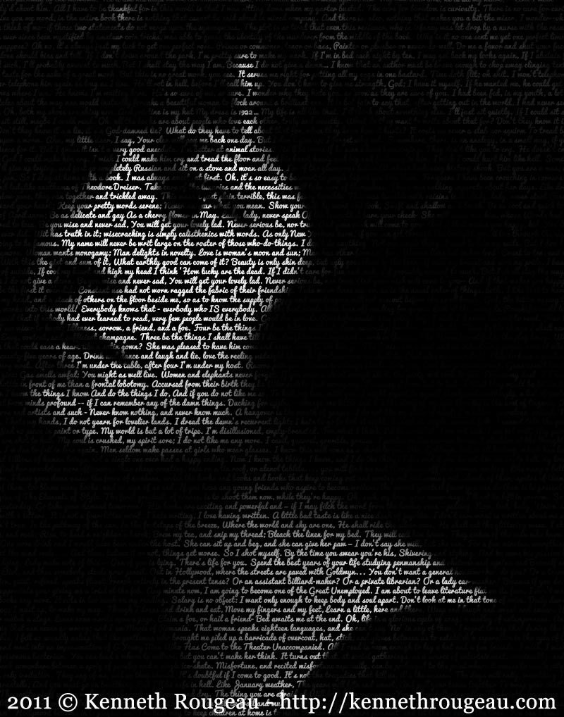 Dorothy Parker - 11x14 Typographical Portrait Fine Art Print