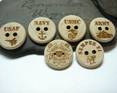 Set of 6 armed forces buttons