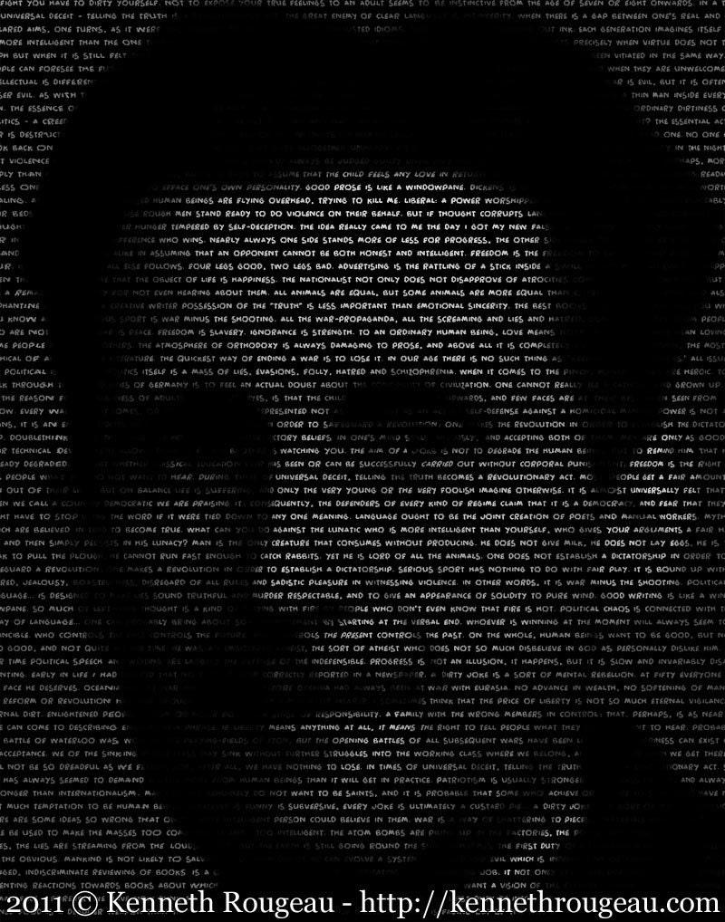 George Orwell - 11x14 Typographical Portrait Fine Art Print