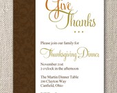DIY Printable Invitation. Damask Thanksgiving Dinner Invitation. Customizable. totful memories Il_170x135