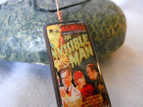 The Invisible Man Wire Wrapped Bamboo Tile Necklace
