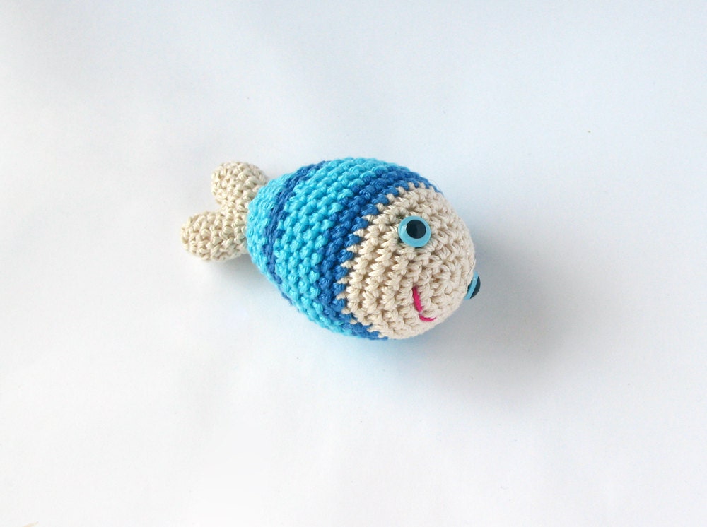 Amigurumi Crochet Fish Blue Lagoon Toy for Kids Gift Under 20 Made to Order - cherrytime