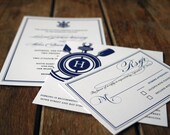 Modern Wedding Invitation Anchor Custom with Nautical Monogram