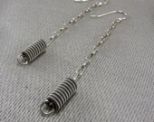 Recycled Guitar String Coil Dangle Earrings Gift for Musician or Music lover Under 25 Free US Shipping