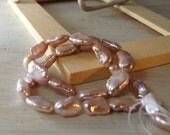 Champagne Baroque Pearls Nucleated Pearls Large 1/2 strand