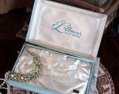 40s Turquoise art deco vintage store jewelry box