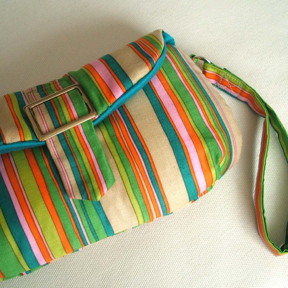 Rainbow stripes clutch wristlet SALE