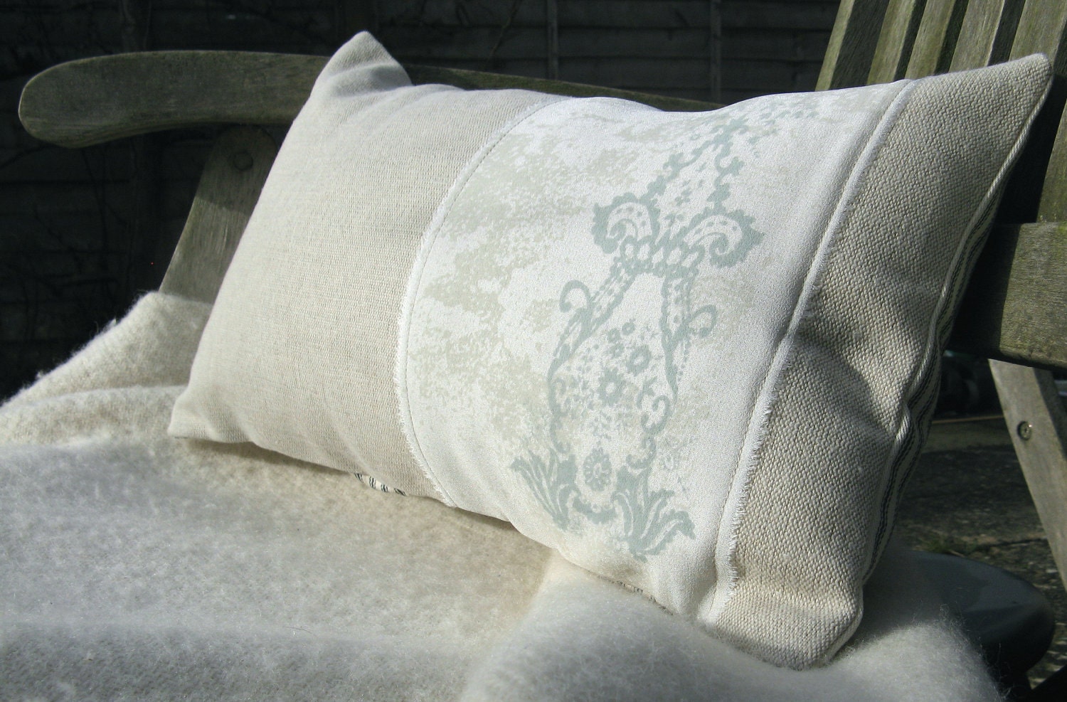 shabby chic pillow with floral print