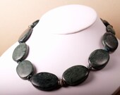 S A L E - Forest medallions necklace of green jasper and aventurine